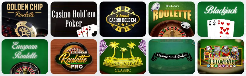 Jeux de table au Casino Eagles