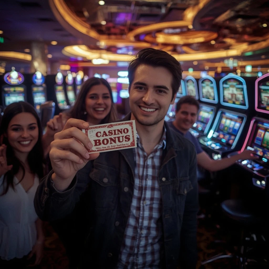 une personne tenant un bonus Casino Eagles